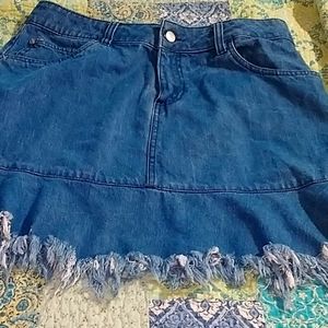 Denim mini skirt